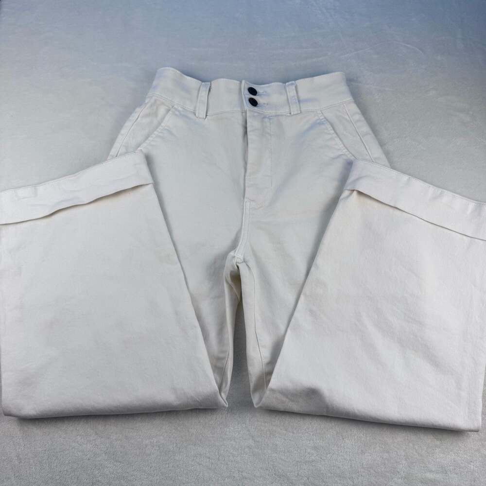 Everlane Wide Leg Crop Pants in Bone White Size 2